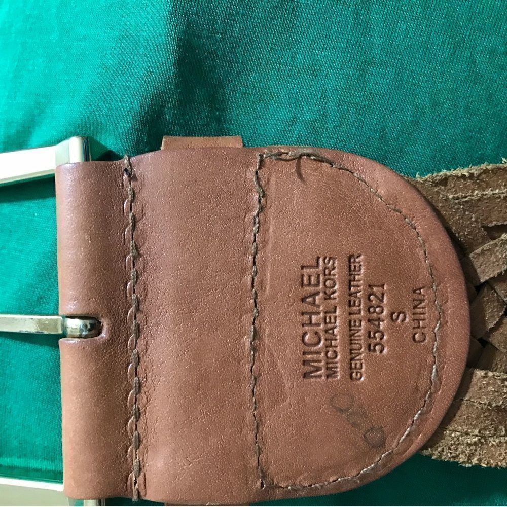 Michael Kors Braided Leather Belt Size Small - Picture 3 of 9